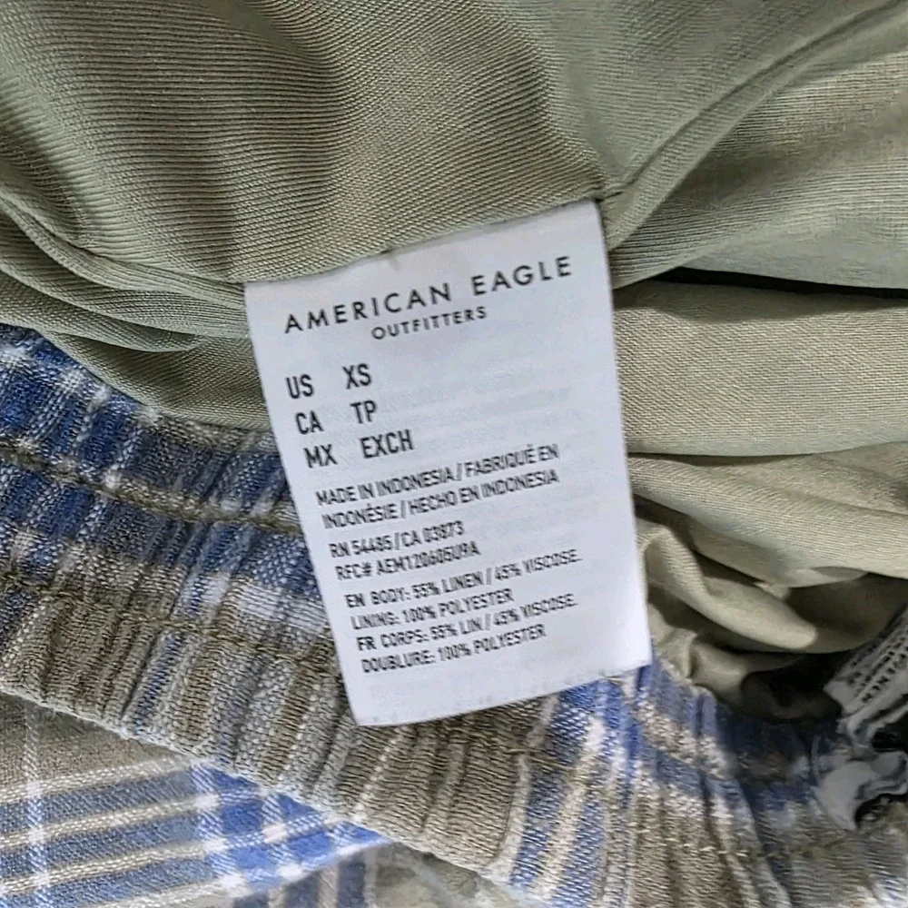 American Eagle Womens Pajama Pants Size Xs Plaid Thick Lined Cozy Linen Blend‎ - Picture 8 of 8